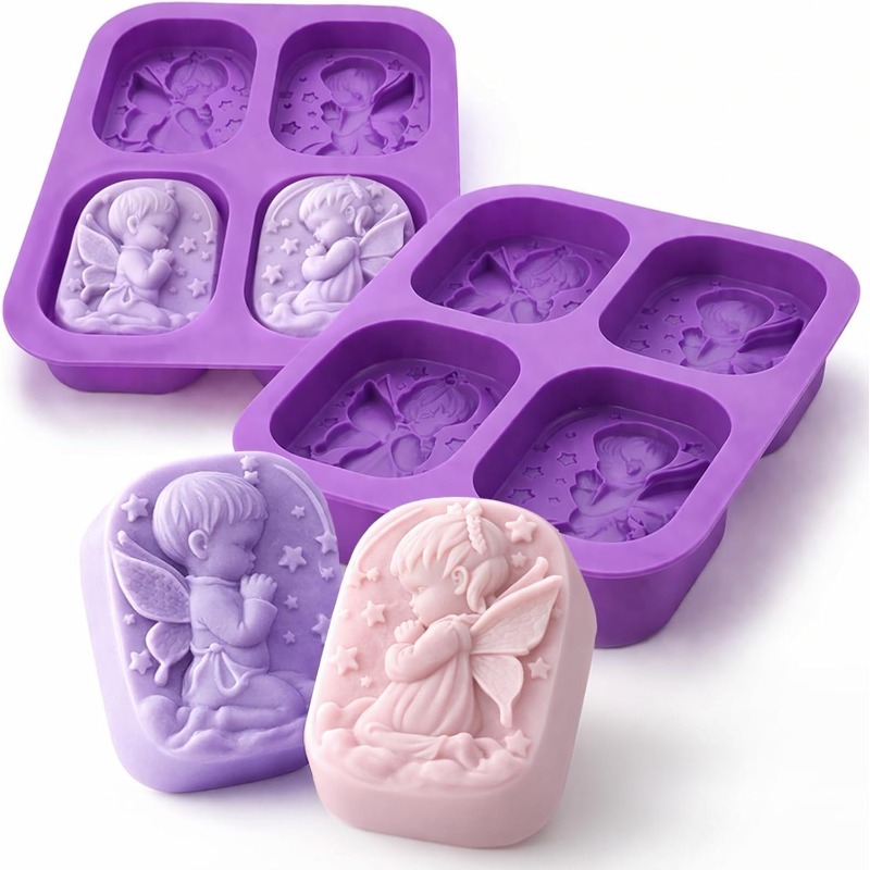Molde de silicona de ángel par - Soap Making Recipes reseña y precio